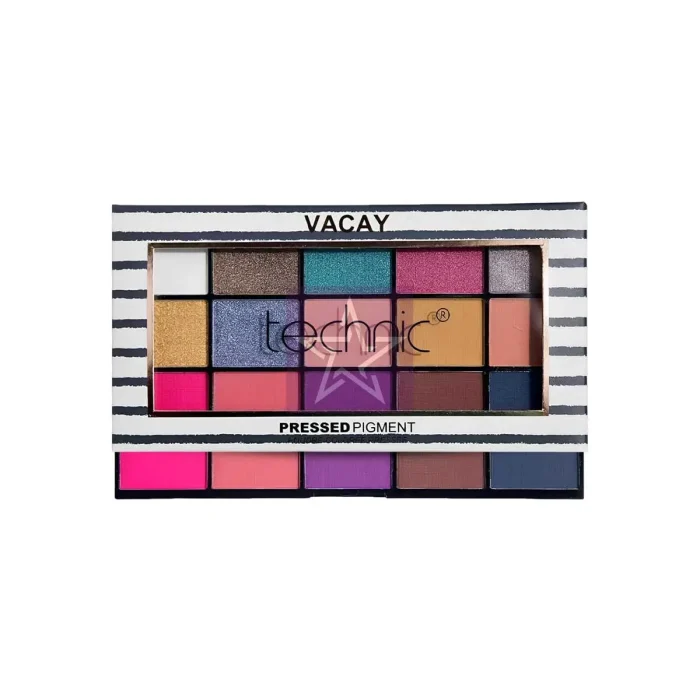 Technic 15 Color Pressed Pigment Eye Shadow Palette - Vacay, SKU:5021769295471