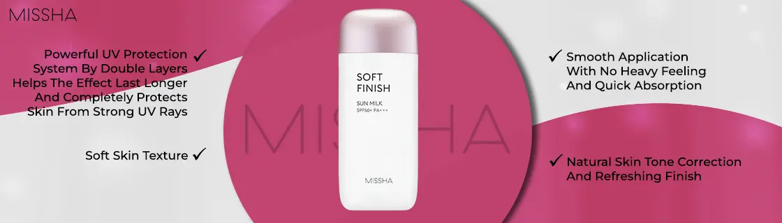 Missha Soft Finish Sun Milk Sunscreen SPF50+ OR PA+++