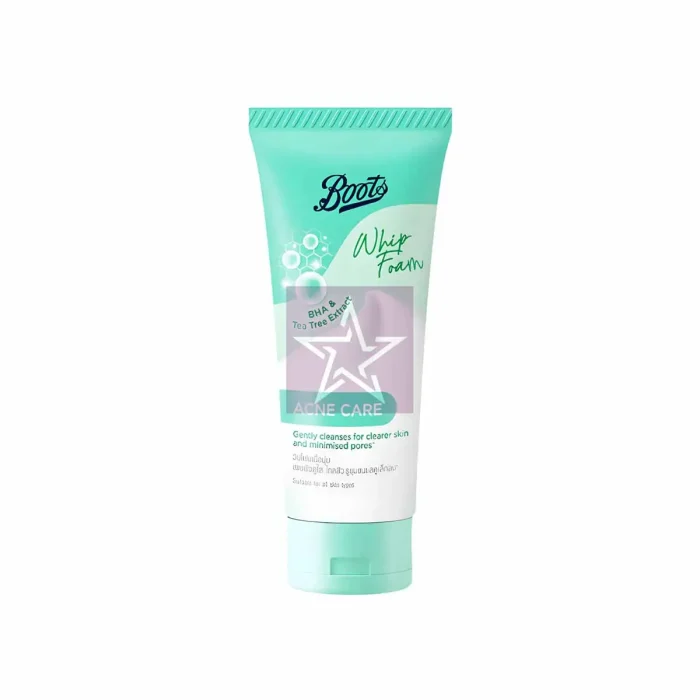 Boots BHA & Tea Tree Whip Foam Acne Care Face Wash - 100ml, SKU: 5000167355017