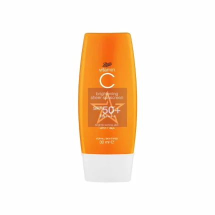 Boots Vitamin C Brightening Sheer Sunscreen with SPF50+ - 30ml, SKU: 5000167320299