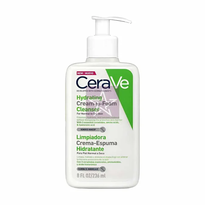 Cerave Hydrating Cream To Foam Cleanser For Normal To Dry Skin - 236ml, SKU: 3337875743563