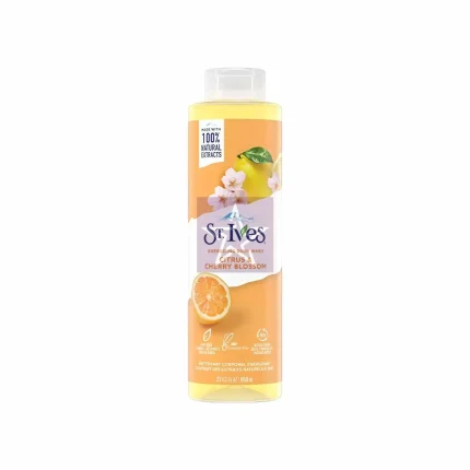 St. Ives Energizing Body Wash - Citrus & Cherry Blossom - 650ml, SKU: 077043002117