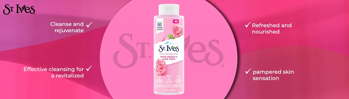 St. Ives Rose Water & Aloe Vera Refreshing Body Wash 473ml