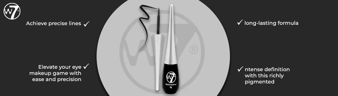 W7 - Liquid Eyeliner Pot -8ml - Black-Eye Makeup