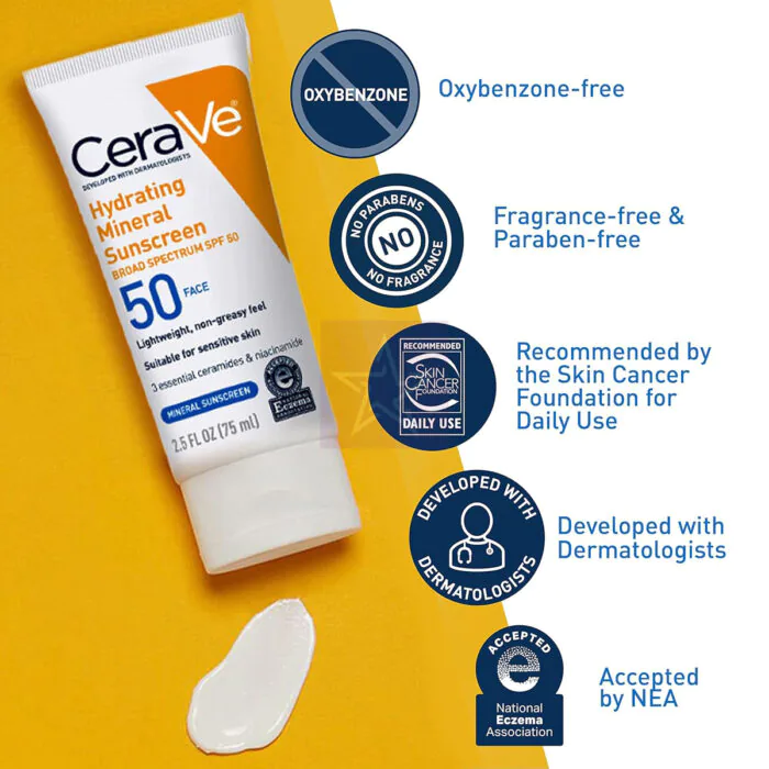 Cerave Hydrating Mineral Sunscreen SPF50