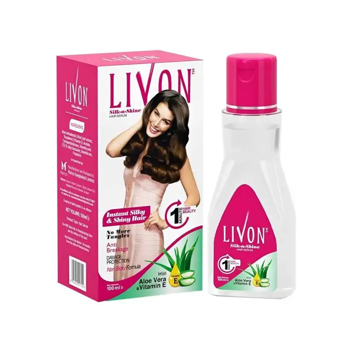 Livon Instant Silky & Shiny Hair Serum - 100ml, SKU:8944000557244