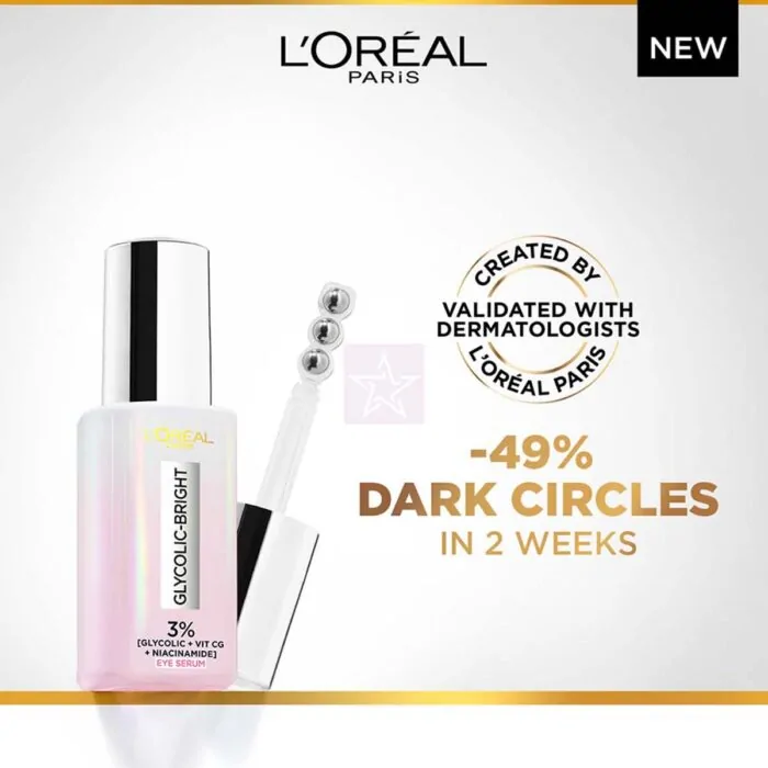 L'Oreal Glycolic Bright 3_(Glycolic + VIT CG + Niacinamide) Dark Circle Eye Serum