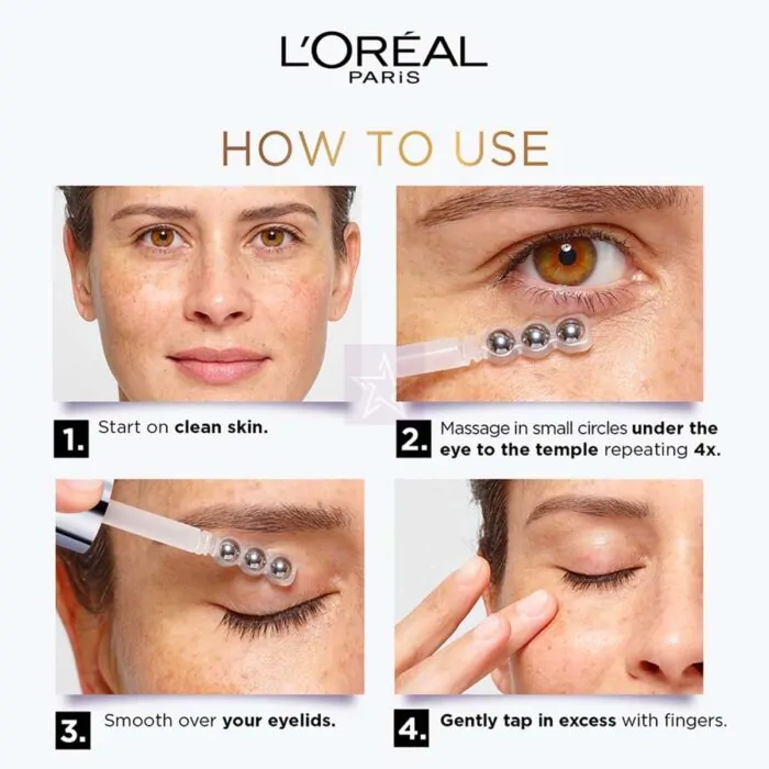 L'Oreal Glycolic Bright 3_(Glycolic + VIT CG + Niacinamide) Dark Circle Eye Serum - How to use