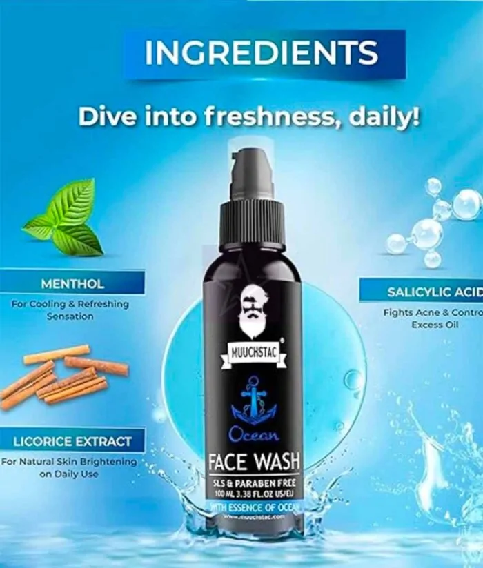 Muuchstac Ocean Face Wash for Men - Ingredients