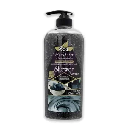Fruiser Charcoal Sea Mud Shower Scrub - 730ml, SKU: 9557887188044