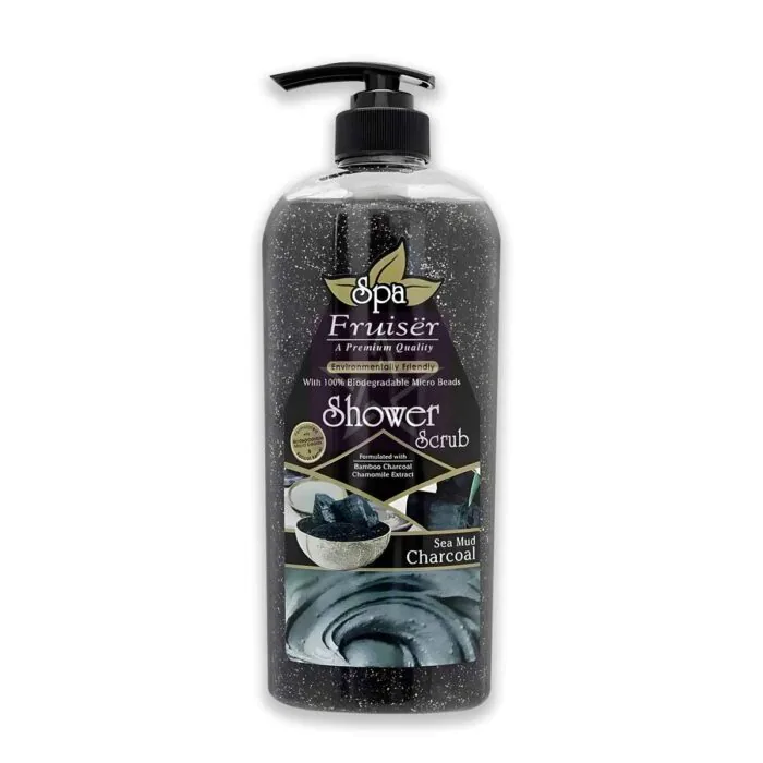 Fruiser Charcoal Sea Mud Shower Scrub - 730ml, SKU: 9557887188044