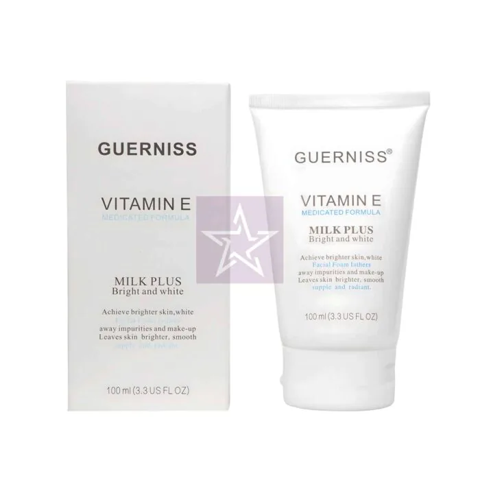 Guerniss Vitamin E Milk Plus Bright and White Facial Foam - 100ml, SKU: 4892310199453