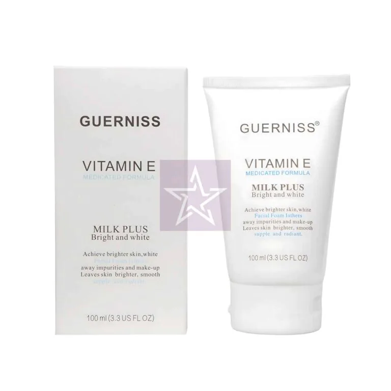 Guerniss Vitamin E Milk Plus Bright and White Facial Foam - 100ml, SKU: 4892310199453