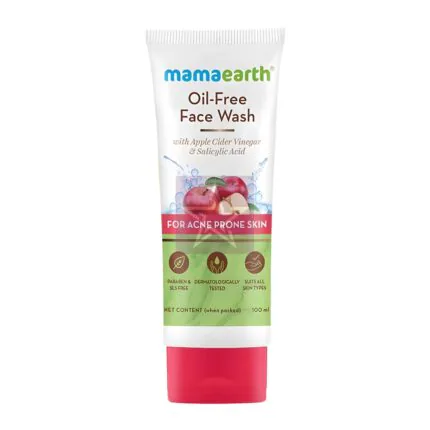 Mamaearth Oil Free Face Wash with Apple Cider Vinegar & Salicylic Acid - 100ml, SKU: 8906087777762