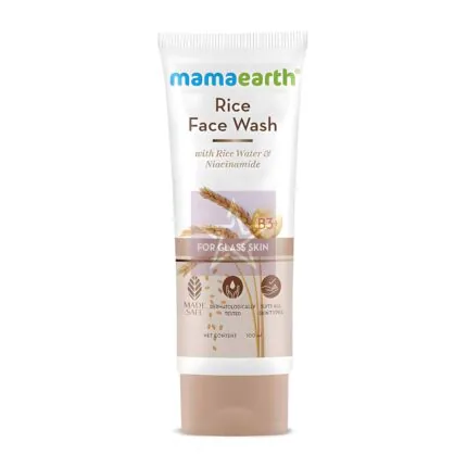 Mamaearth Rice Face Wash with Rice Water & Niacinamide - 100ml, SKU: 8906087779032