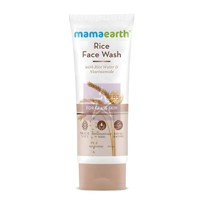 Mamaearth Rice Face Wash with Rice Water & Niacinamide - 100ml, SKU: 8906087779032
