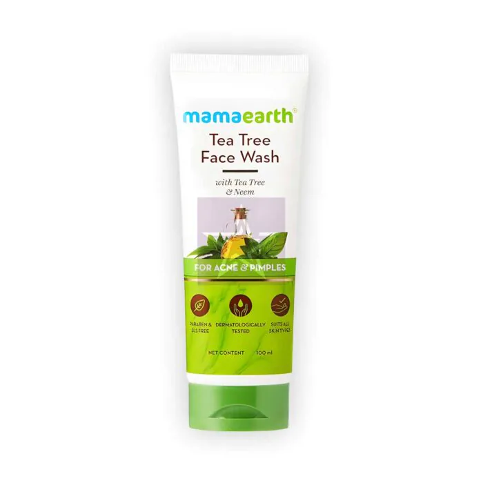 Mamaearth Tea Tree Face Wash For Acne & Pimples - 100ml, SKU: 8906087770664