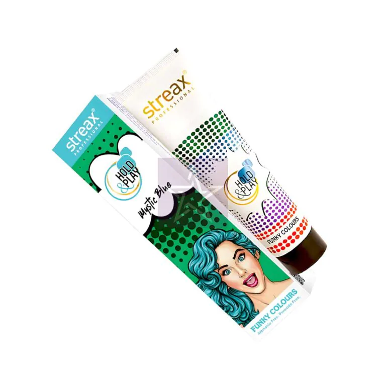 Streax Hold & Play Funky Hair Color - Mystic Blue - 100gm, SKU: 8901247578319