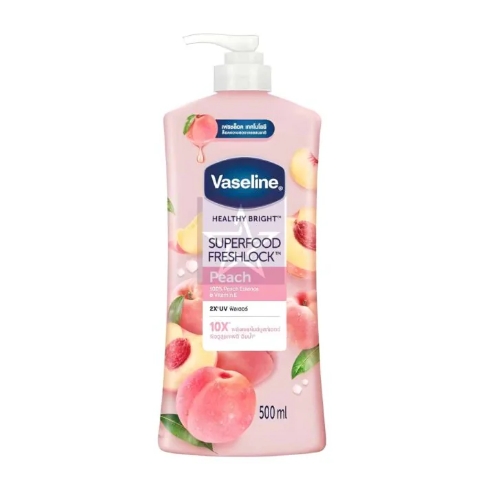 Vaseline Super Food Fresh Lock Peach Body Lotion - 500ml, SKU: 8851932443258