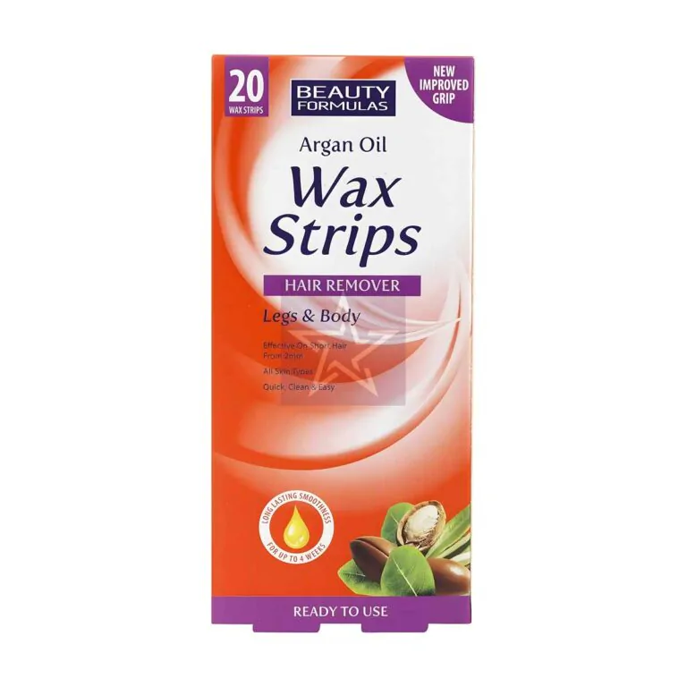 Beauty Formulas Argan Oil Hair Remover Wax Strips For Legs & Body - 20 Strips, SKU: 5012251012348