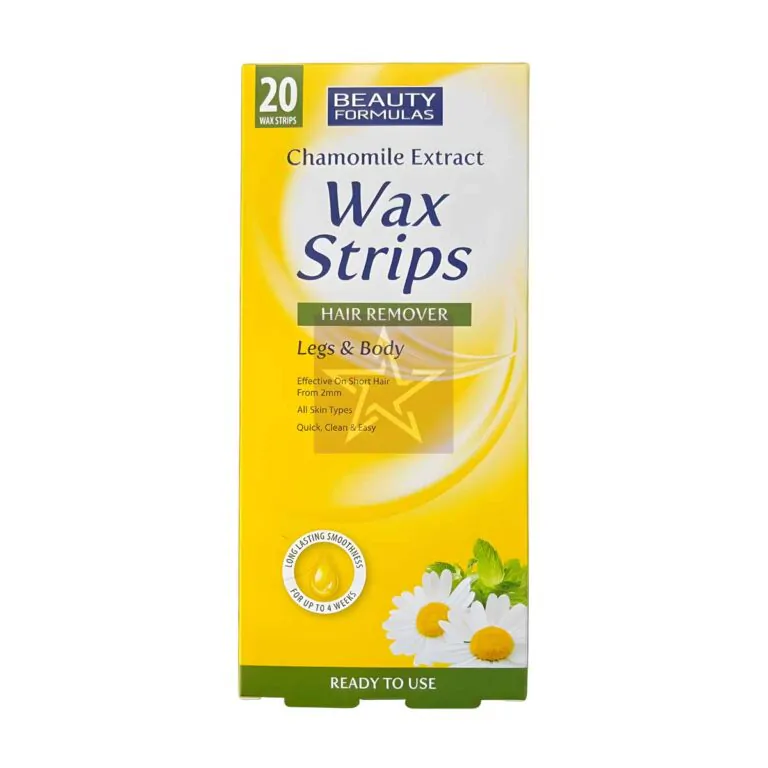 Beauty Formulas Chamomile Extract Hair Remover Wax Strips For Legs & Body - 20 Strips, SKU: 5012251013970