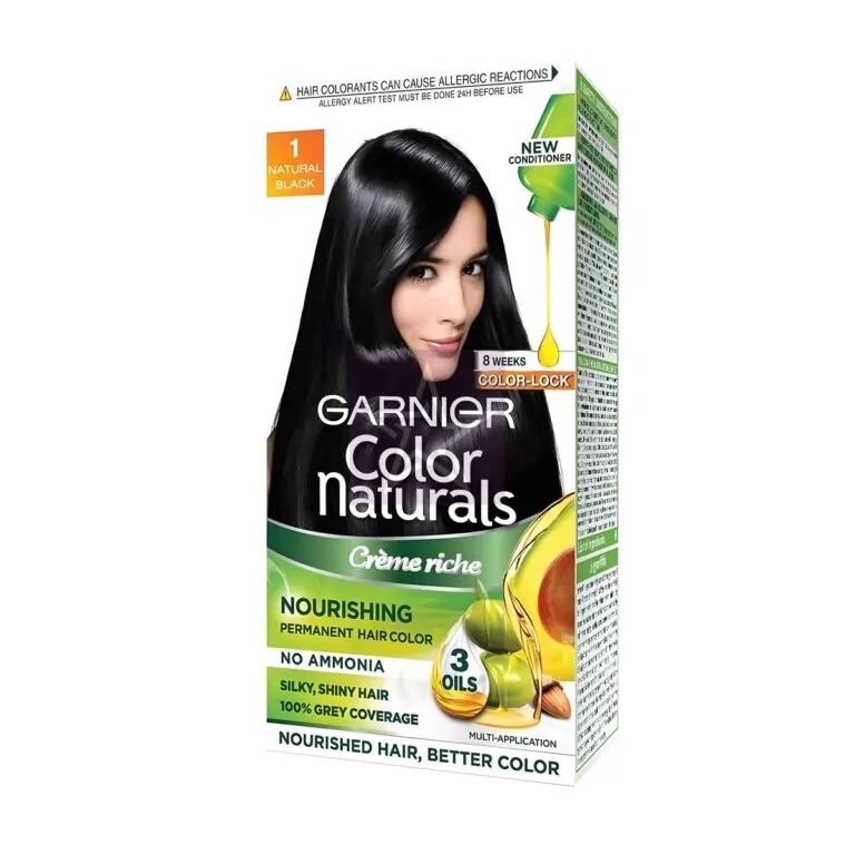 Garnier Color Naturals Creme Riche Nourishing Permanent Hair Color – 1 Natural Black - 70ml + 60gm, SKU: 8901526204458