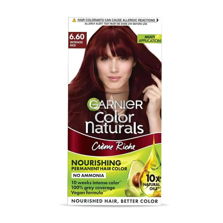 Garnier Color Naturals Creme Riche Nourishing Permanent Hair Color – 6.60 Intense Red - 70ml + 60gm, SKU: 8901526204168